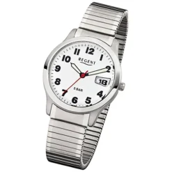 Regent Herren-Armbanduhr F-897 Quarz-Uhr Stahl-Armband silber URF897