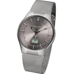 Regent Herren-Armbanduhr 32-FR-215 Funkuhr Edelstahl-Armband silber URFR215