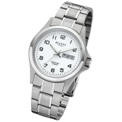 Regent Herren-Armbanduhr 32-F-1040 Quarz-Uhr Edelstahl-Armband silber URF1040