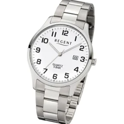 Regent Herren-Armbanduhr F-1178 Quarz-Uhr Edelstahl-Armband silber UR1153403