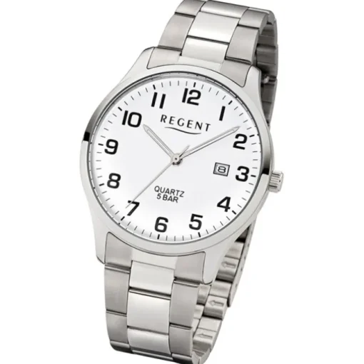 Regent Herren-Armbanduhr F-1178 Quarz-Uhr Edelstahl-Armband silber UR1153403