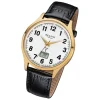 Regent Herren-Armbanduhr FR-229 Funkuhr Leder-Armband schwarz URFR229