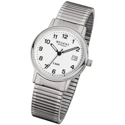Regent Herren-Armbanduhr F-705 Quarz-Uhr Stahl-Armband silber URF705