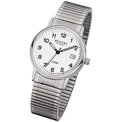 Regent Herren-Armbanduhr F-705 Quarz-Uhr Stahl-Armband silber URF705