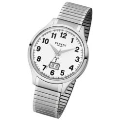 Regent Herren-Armbanduhr 32-FR-211 Funkuhr Edelstahl-Armband silber URFR211