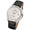 Regent Herren-Armbanduhr F-915 Quarz-Uhr Leder-Armband schwarz URF915