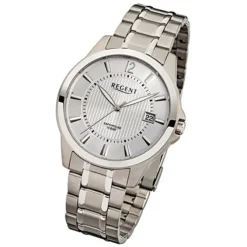Regent Herren-Armbanduhr F-554 Quarz-Uhr Titan-Armband silber URF554