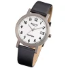 Regent Herren-Armbanduhr F-690 Titan-Uhr Leder-Armband schwarz URF690