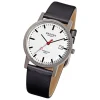 Regent Herren-Armbanduhr F-231 Titan-Uhr Leder-Armband schwarz URF231