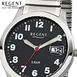 Regent Herren-Armbanduhr F-895 Quarz-Uhr Stahl-Armband silber URF895