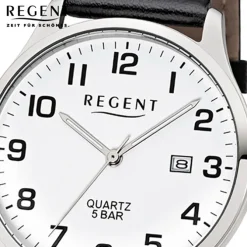 Regent Herren-Armbanduhr F-1241 Quarz-Uhr Leder-Armband schwarz UR1113405
