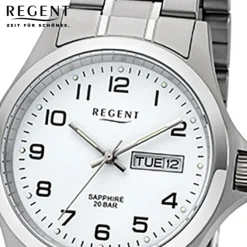 Regent Herren-Armbanduhr 32-F-1040 Quarz-Uhr Edelstahl-Armband silber URF1040