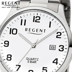 Regent Herren-Armbanduhr F-1178 Quarz-Uhr Edelstahl-Armband silber UR1153403