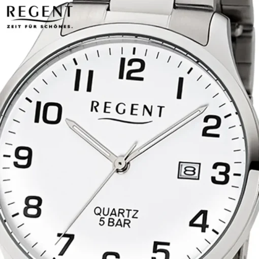 Regent Herren-Armbanduhr F-1178 Quarz-Uhr Edelstahl-Armband silber UR1153403