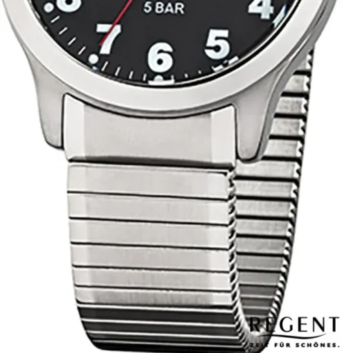 Regent Herren-Armbanduhr F-895 Quarz-Uhr Stahl-Armband silber URF895