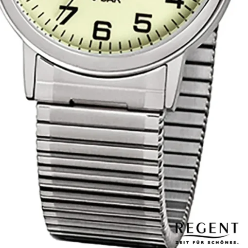 Regent Herren-Armbanduhr F-706 Quarz-Uhr Stahl-Armband silber URF706