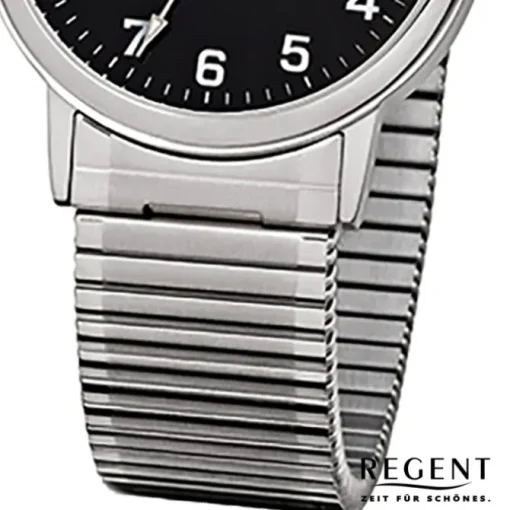 Regent Herren-Armbanduhr F-704 Quarz-Uhr Stahl-Armband silber URF704