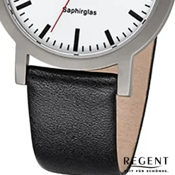 Regent Herren-Armbanduhr 32-F-1108 Quarz-Uhr Titan-Armband schwarz URF1108