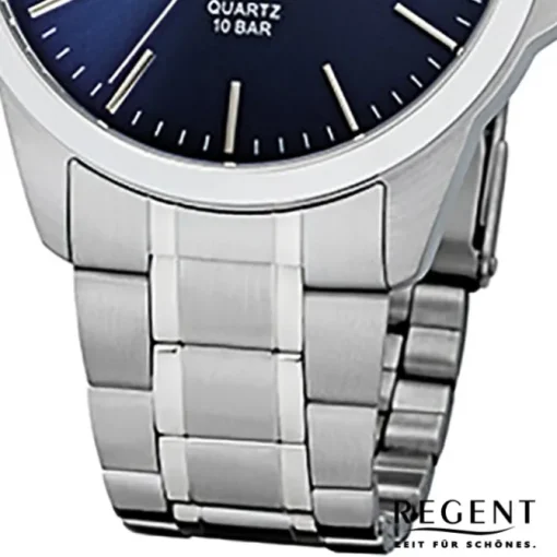 Regent Herren-Armbanduhr 32-F-1011 Quarz-Uhr Edelstahl-Armband silber URF1011