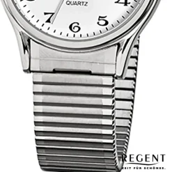 Regent Herren-Armbanduhr F-874 Quarz-Uhr Stahl-Armband silber URF874