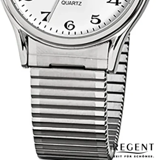 Regent Herren-Armbanduhr F-874 Quarz-Uhr Stahl-Armband silber URF874