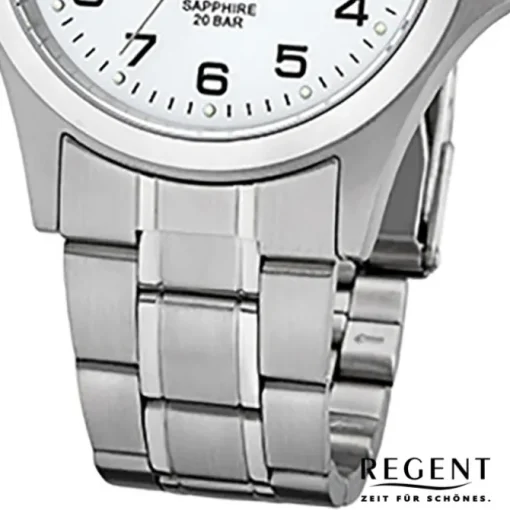 Regent Herren-Armbanduhr 32-F-1040 Quarz-Uhr Edelstahl-Armband silber URF1040