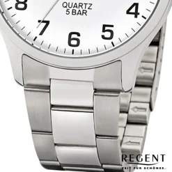 Regent Herren-Armbanduhr F-1178 Quarz-Uhr Edelstahl-Armband silber UR1153403