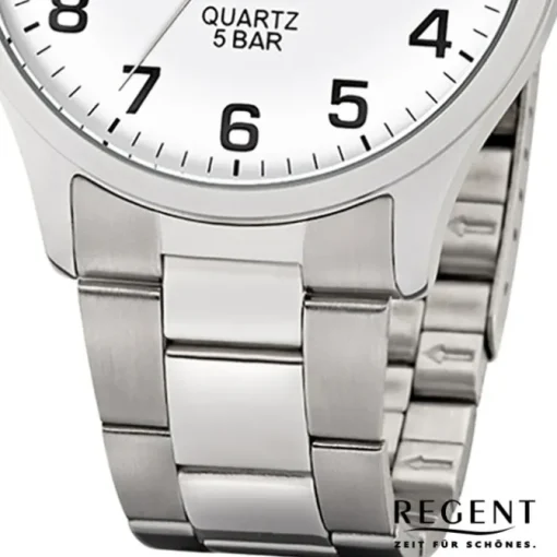 Regent Herren-Armbanduhr F-1178 Quarz-Uhr Edelstahl-Armband silber UR1153403