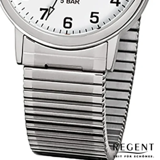 Regent Herren-Armbanduhr F-705 Quarz-Uhr Stahl-Armband silber URF705
