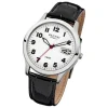 Regent Herren-Armbanduhr Mineralglas Quarz Leder schwarz URF788