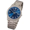 Regent Herren-Armbanduhr Mineralglas Quarz Titan grau silber URF840