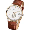 Regent Herren-Armbanduhr Quarz-Uhr Leder-Armband braun Uhr URGM1449