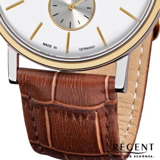 Regent Herren-Armbanduhr Quarz-Uhr Leder-Armband braun Uhr URGM1449