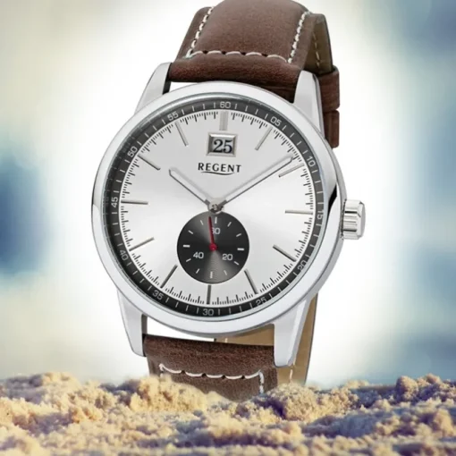 Regent Herren-Armbanduhr 32-UM-1606 Quarz-Uhr Leder dunkelbraun URUM1606