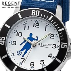 Regent Jugend Armbanduhr Analog Textilarmband blau weiß URF1375