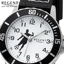 Regent Jugend Armbanduhr Analog Textilarmband schwarz weiß URF1374