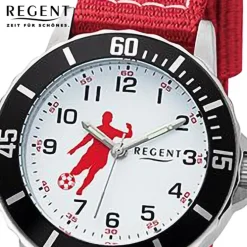 Regent Jugend Armbanduhr Analog Textilarmband rot weiß URF1376