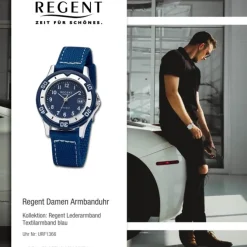 Regent Jugend Armbanduhr Analog Textilarmband blau URF1366
