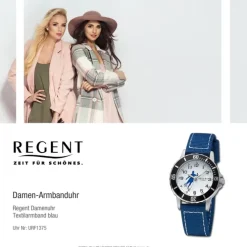Regent Jugend Armbanduhr Analog Textilarmband blau weiß URF1375