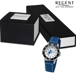 Regent Jugend Armbanduhr Analog Textilarmband blau weiß URF1375