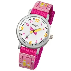 Regent Kinder Aluminium Armbanduhr Stifte Quarz Textil pink Mädchen Uhr URF730