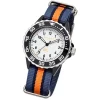 Regent Kinder Armbanduhr Analog F-1206 Quarz-Uhr Textil blau orange URBA385