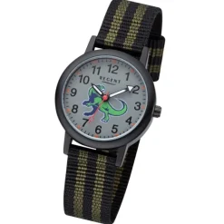 Regent Kinder Armbanduhr Dino Textilarmband schwarz URF1378