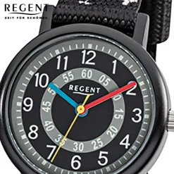 Regent Kinder Piratenuhr Aluminium Textil schwarz rot weiß Jungen Uhr URF950