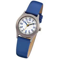 Regent Kinder-Armbanduhr - Kinderuhren - Quarz Leder blau URF947