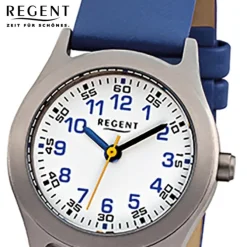 Regent Kinder-Armbanduhr - Kinderuhren - Quarz Leder blau URF947