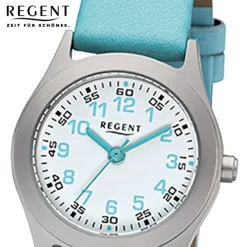 Regent Kinder-Armbanduhr 32-F-1119 Quarz-Uhr Leder-Armband türkis URF1119