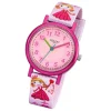 Regent Kinder-Armbanduhr Prinzessin Mineralglas Quarz Textil rosa URF949