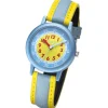 Regent Kinderuhr Armbanduhr Analog PURarmband gelb hellblau URF1473