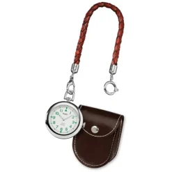 Regent Taschenuhr Herren P-39 Quarz-Uhr mit Lederkette und Ledertäschchen URP039